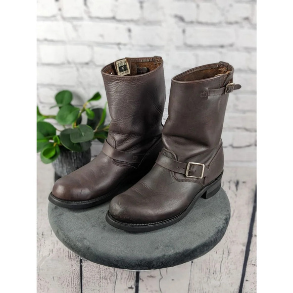 Frye Engineer Brown leather Boots 9M - Picture 1 of 16